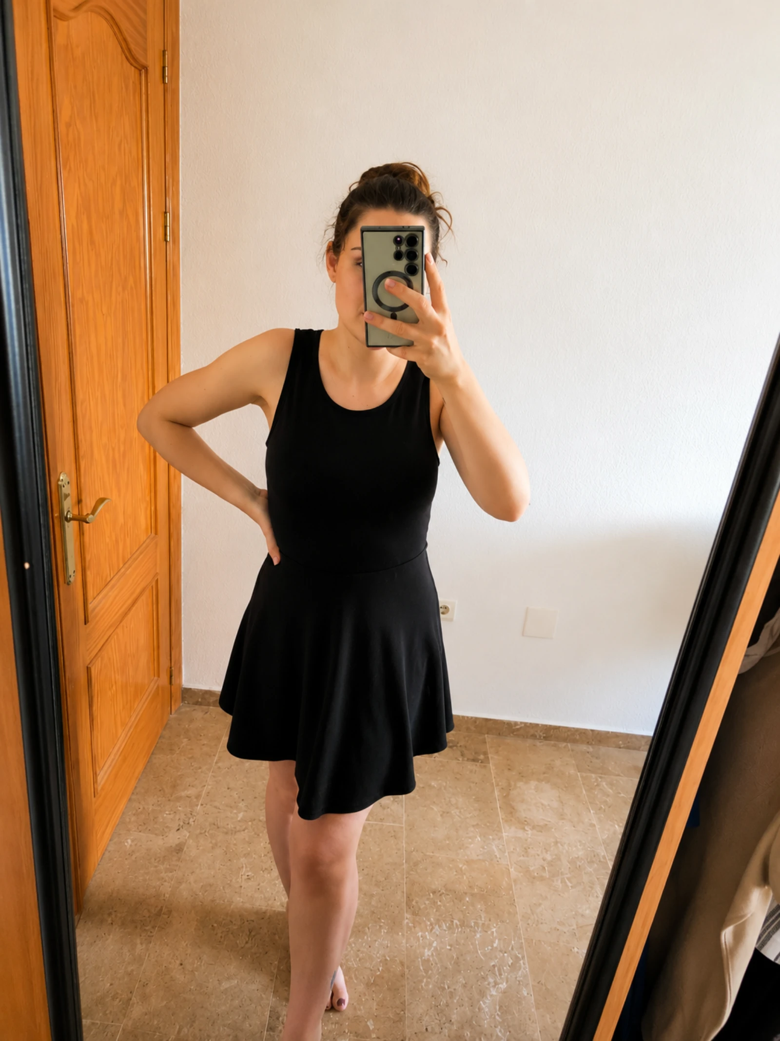 Black Skater Dress Cross Back Sleeveless Fit & Flare FB Sister New Yorker XSBlack Skater Dress Cross Back Sleeveless Fit & Flare FB Sister New Yorker XS